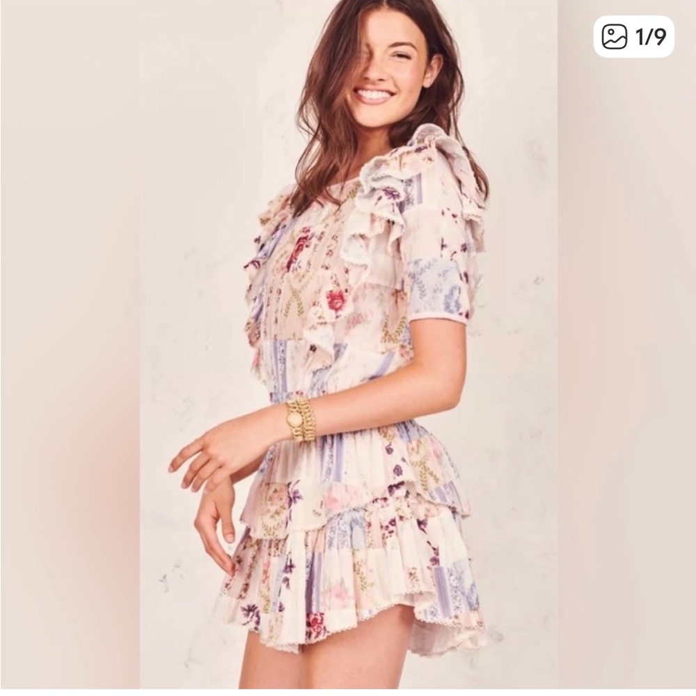 Loveshackfancy Natasha patchwork mini ruffle lace… - image 2